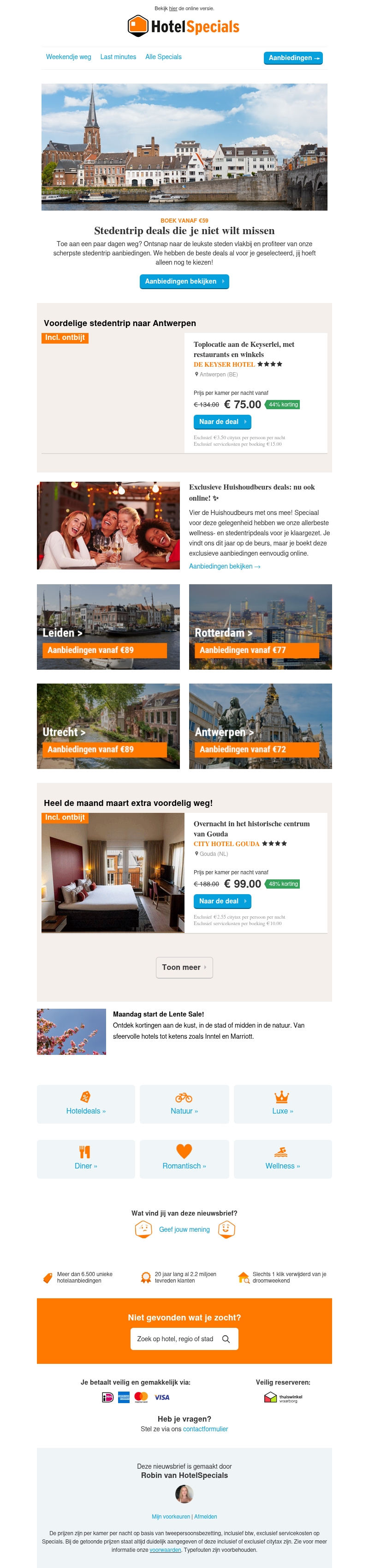 Stedentrip deals die je niet wilt missen Stedentrip deals die je niet wilt missen
