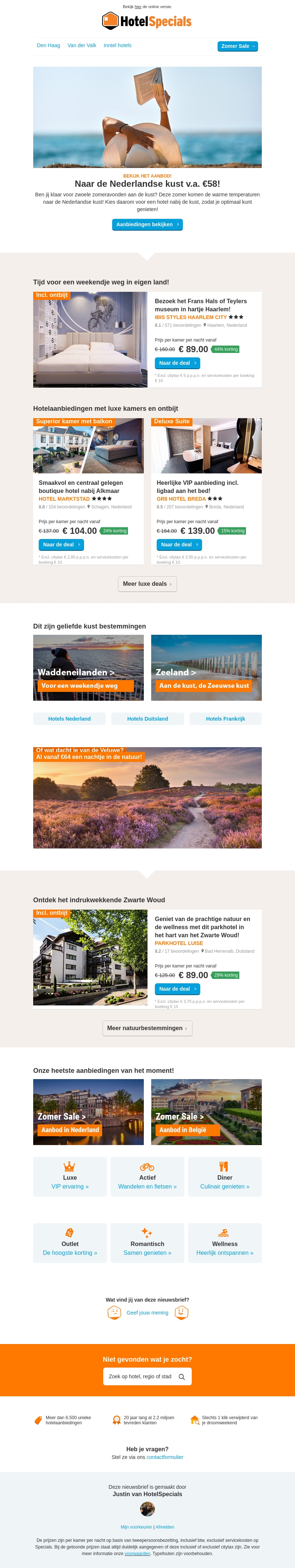 Nederlandse kust al v.a. €58! Nederlandse kust al v.a. €58!