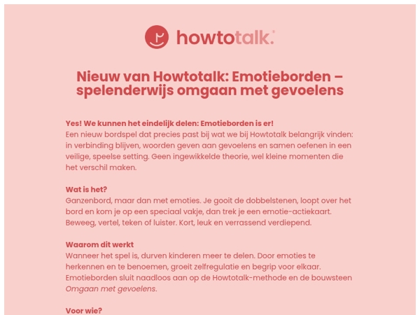 NIEUW van Howtotalk: Emotieborden – spelenderwijs omgaan met gevoelens