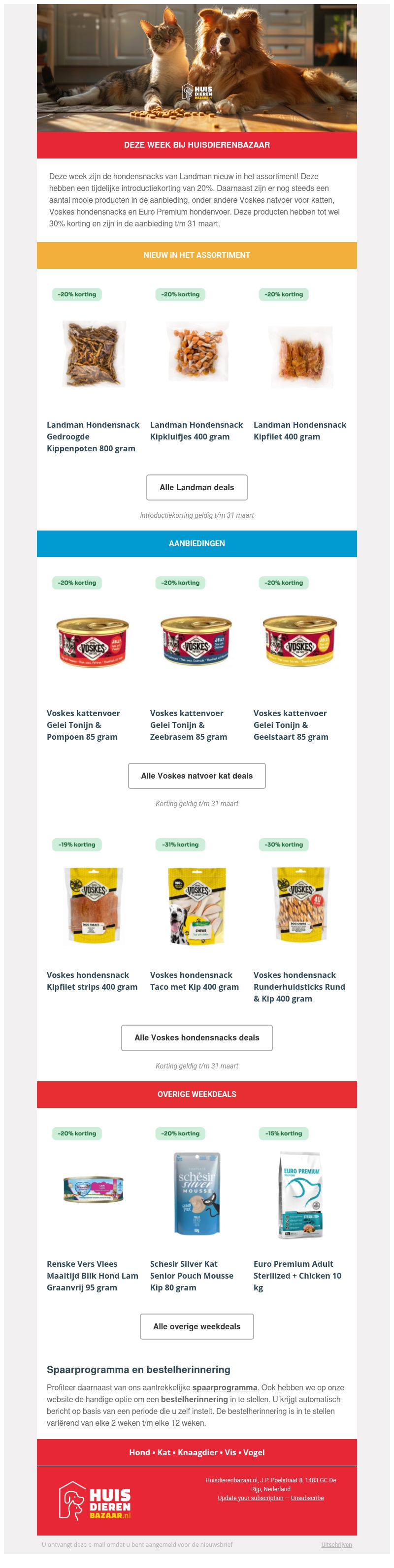 Deze week bij Huisdierenbazaar: diverse merken in de actie! ๐ถ๐ Deze week bij Huisdierenbazaar: diverse merken in de actie! ๐ถ๐