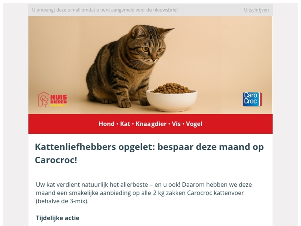 Carocroc kattenvoer in de aanbieding: 2 voor € 24,99! 🐱