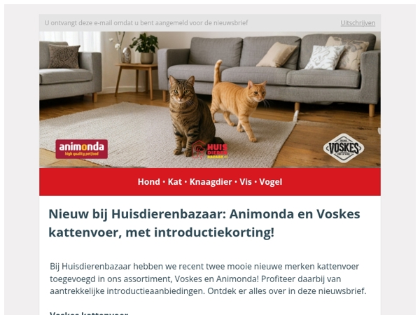 Nieuw bij Huisdierenbazaar: Voskes en Animonda kattenvoer (met introductiekorting!)!
