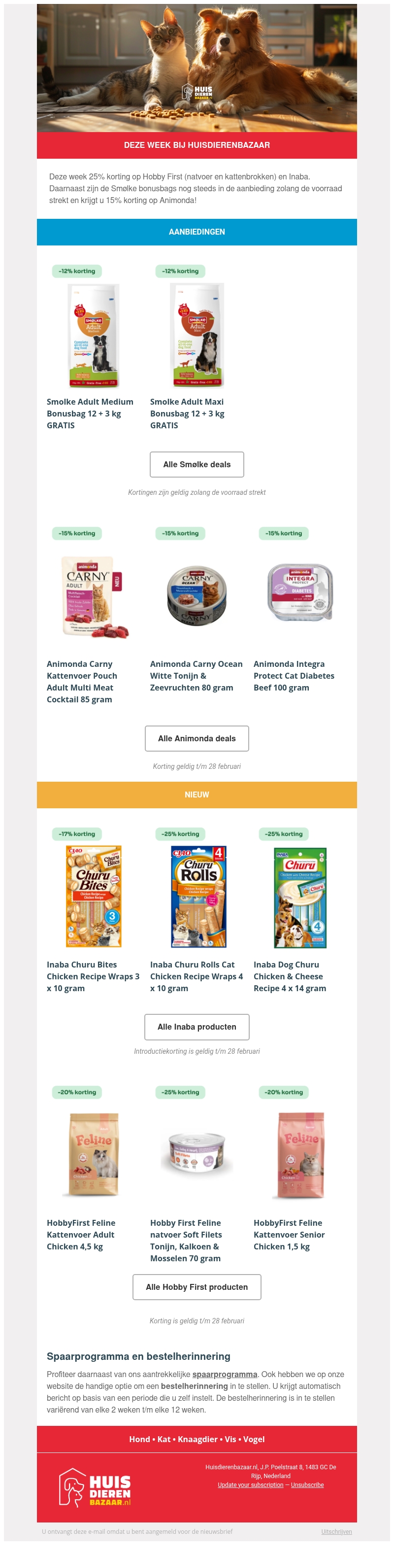 Deze week bij Huisdierenbazaar: diverse merken in de actie! ๐ถ๐ Deze week bij Huisdierenbazaar: diverse merken in de actie! ๐ถ๐