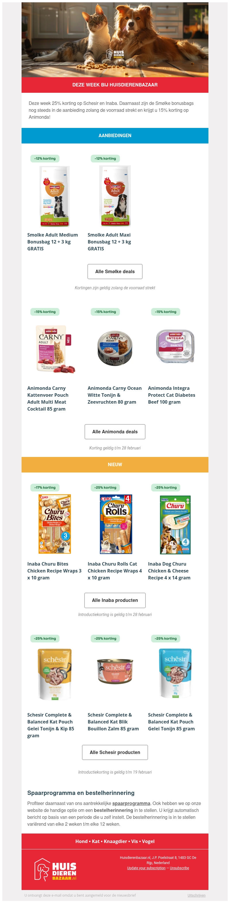 Deze week bij Huisdierenbazaar: diverse merken in de actie! πΆπ Deze week bij Huisdierenbazaar: diverse merken in de actie! πΆπ