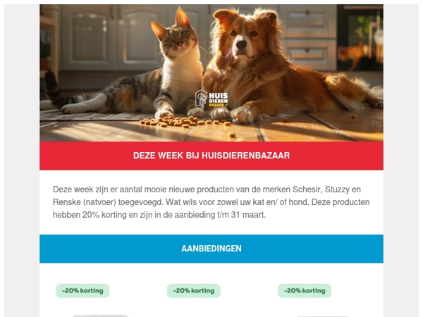 Deze week bij Huisdierenbazaar: diverse merken in de actie! 🐶🐈