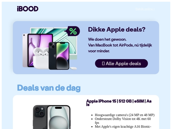 Nu: Apple iPhone 15 | 512 GB | eSIM | As Is voor slechts 699,00 !