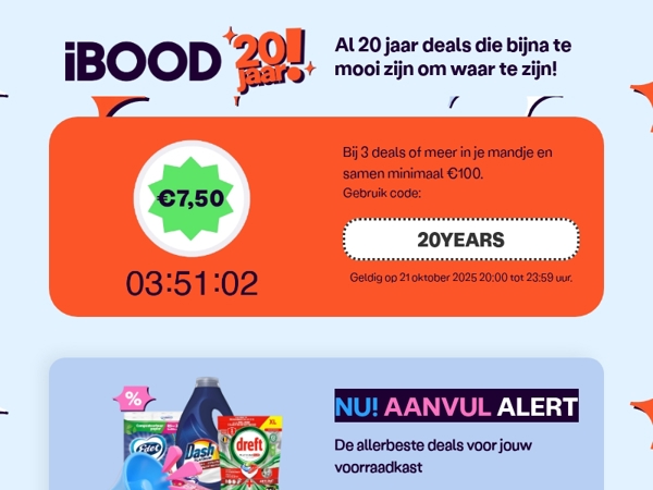 Vanavond: €7,50 korting op je bestelling! 🎁