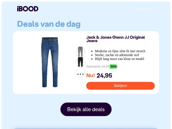 Nu: Jack & Jones Glenn JJ Original Jeans voor slechts 24,95 !