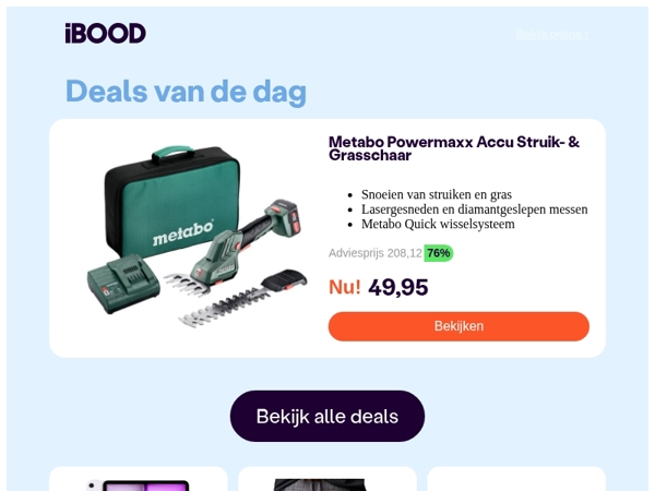 Nu: Metabo Powermaxx Accu Struik- & Grasschaar voor slechts 49,95 !