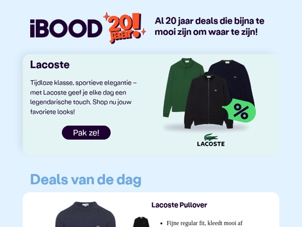 Nu: Lacoste Pullover voor 69,95