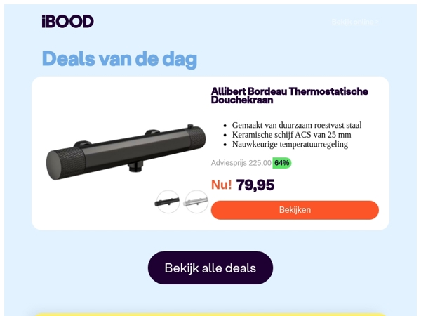 Nu: Allibert Bordeau Thermostatische Douchekraan voor slechts 79,95 !