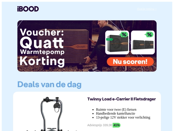 Nu: Twinny Load e-Carrier II Fietsdrager voor 199,95