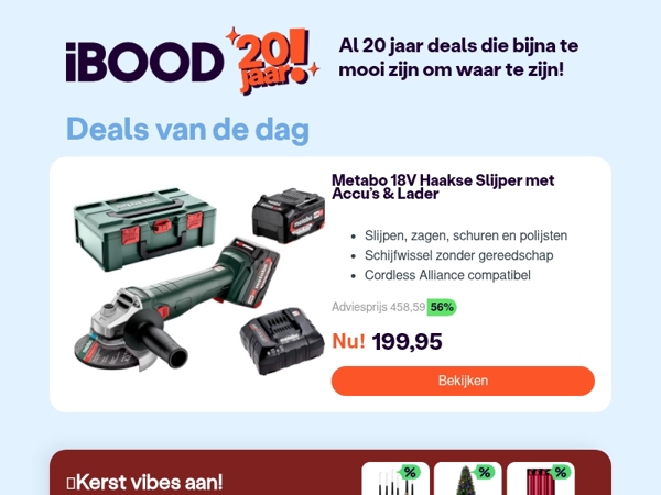 Nu: Metabo 18V Haakse Slijper met Accu’s & Lader voor slechts 199,95 !