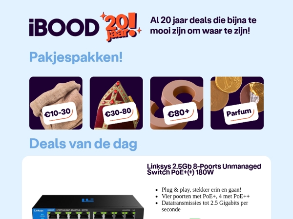 Nu: Linksys 2.5Gb 8-Poorts Unmanaged Switch PoE+(+) 180W voor 79,95