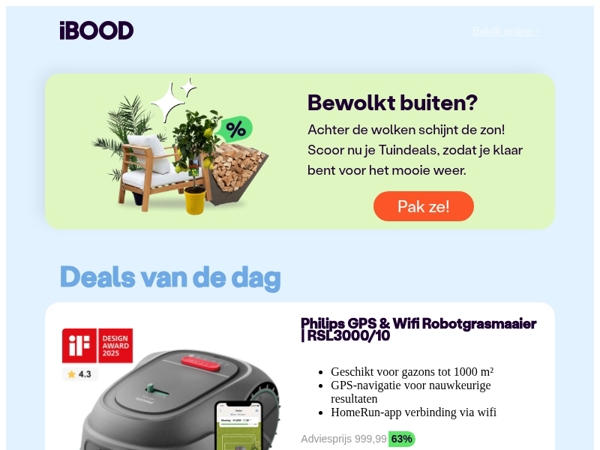 Nu: Philips GPS & Wifi Robotgrasmaaier | RSL3000/10 voor slechts 369,00 !