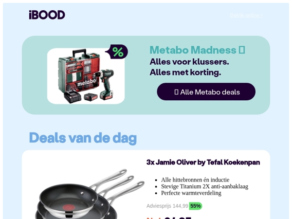 Nu: 3x Jamie Oliver by Tefal Koekenpan voor slechts 64,95 !