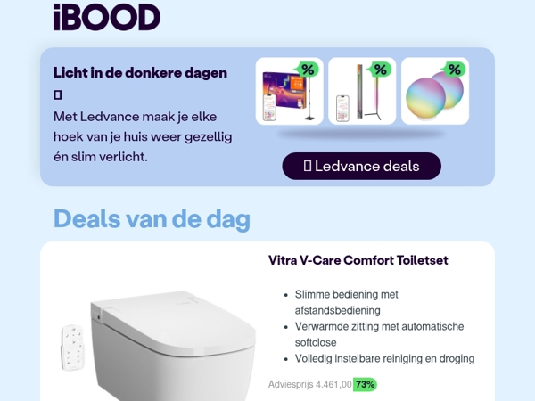 Nu: Vitra V-Care Comfort Toiletset voor slechts 1.199,95 !