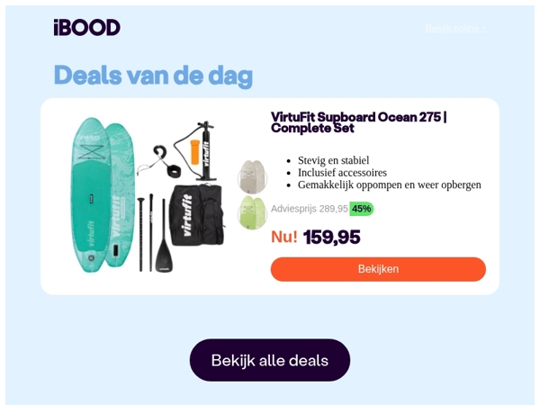 Nu: VirtuFit Supboard Ocean 275 | Complete Set voor slechts 159,95 !