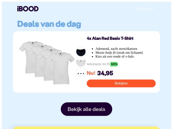 Nu: 4x Alan Red Basic T-Shirt voor slechts 34,95 !