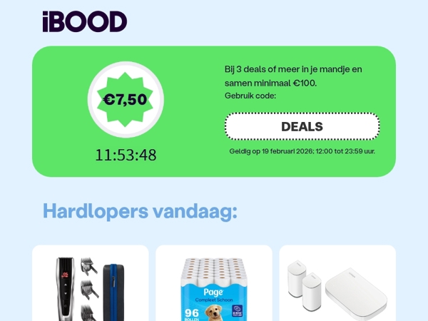 💸 Hey iBOODer, dikke deals met €7,50 korting! 💸
