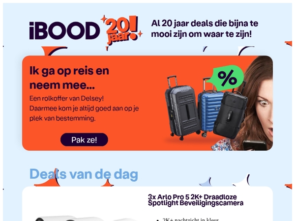 Nu: 3x Arlo Pro 5 2K+ Draadloze Spotlight Beveiligingscamera voor slechts 199,95 !