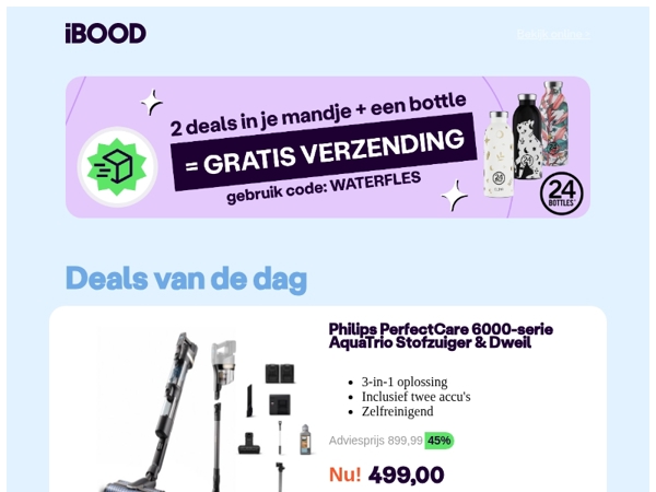 Nu: Philips PerfectCare 6000-serie AquaTrio Stofzuiger & Dweil voor slechts 499,00 !