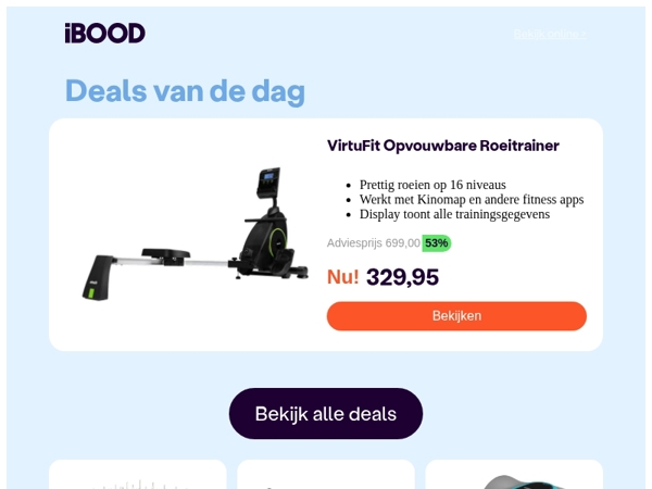 Nu: VirtuFit Opvouwbare Roeitrainer voor maar €329,95!