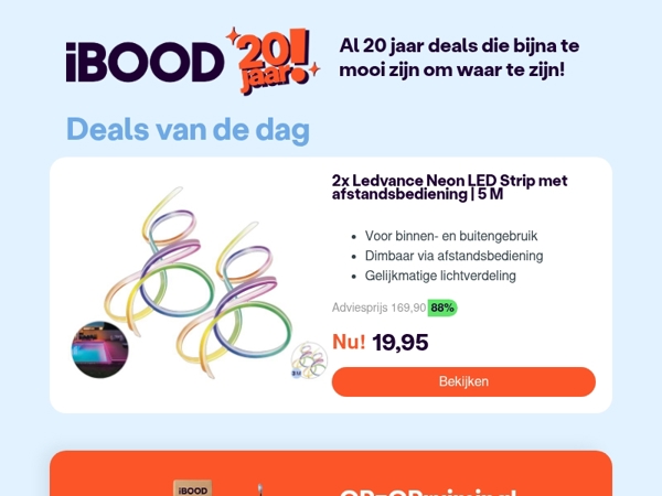Nu: 2x Ledvance Neon LED Strip met afstandsbediening | 5 M voor slechts 19,95 !