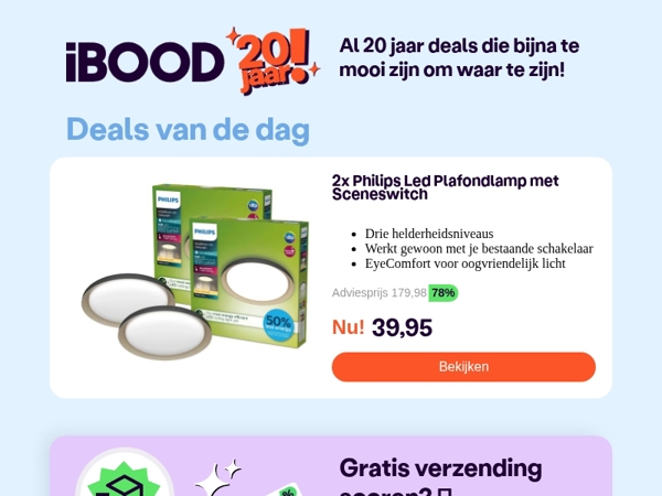 Nu: 2x Philips Led Plafondlamp met Sceneswitch voor slechts 39,95 !