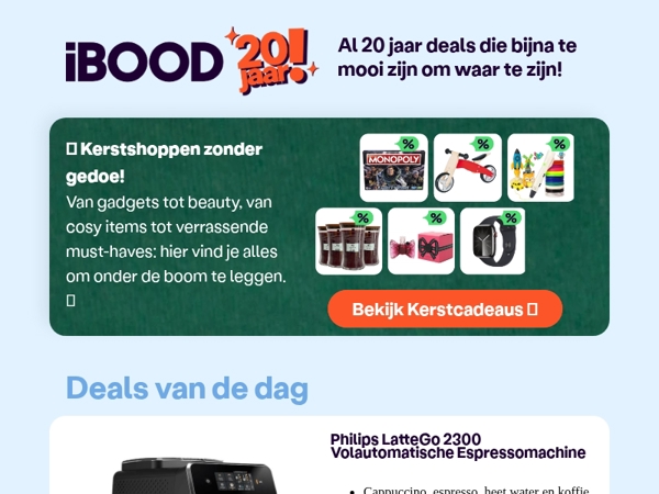 Nu: Philips LatteGo 2300 Volautomatische Espressomachine voor 279,00