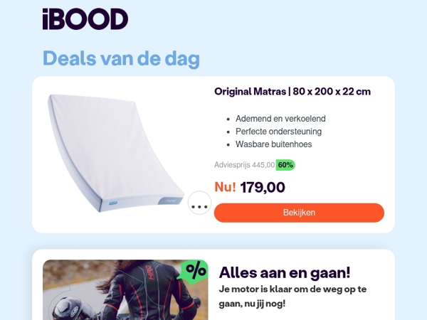 Nu: Original Matras | 80 x 200 x 22 cm voor slechts 179,00 !