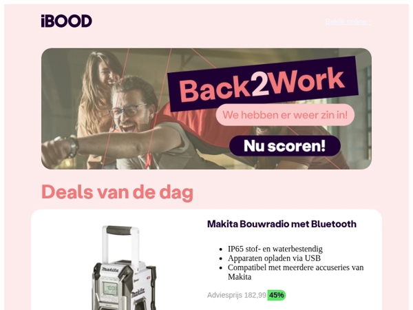 Vandaag: Makita Bouwradio met Bluetooth voor 99,95