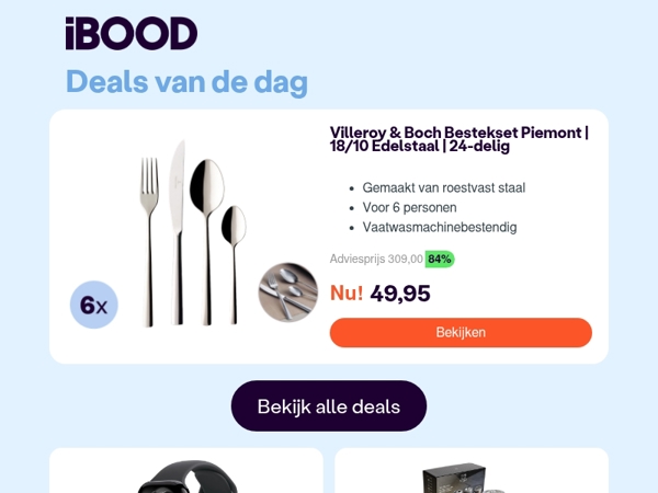 Nu: Villeroy & Boch Bestekset Piemont | 18/10 Edelstaal | 24-delig voor slechts 49,95 !