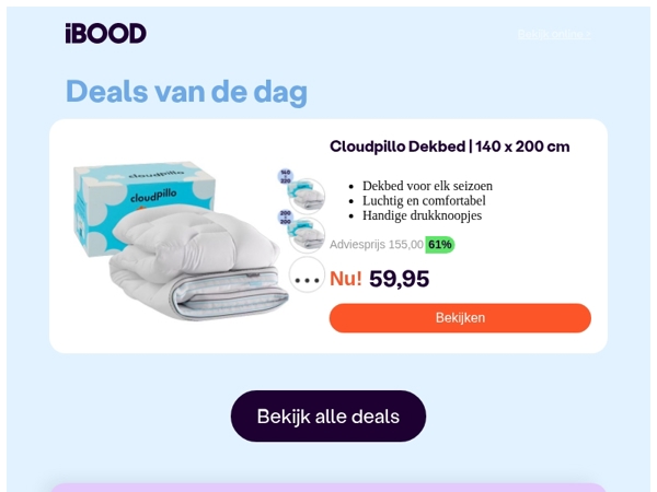 Nu: Cloudpillo Dekbed | 140 x 200 cm voor slechts 59,95 !