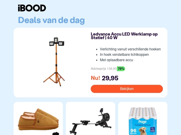 Nu: Ledvance Accu LED Werklamp op Statief | 40 W voor slechts 29,95 !