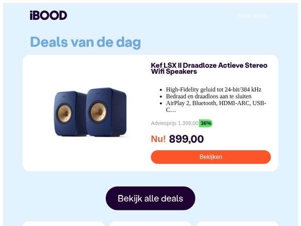 Nu: Kef LSX II Draadloze Actieve Stereo Wifi Speakers voor slechts 899,00 !