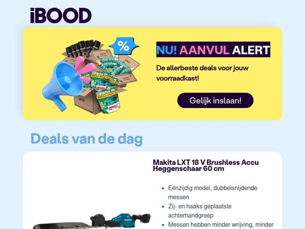 Nu: Makita LXT 18 V Brushless Accu Heggenschaar 60 cm voor slechts 199,95 !