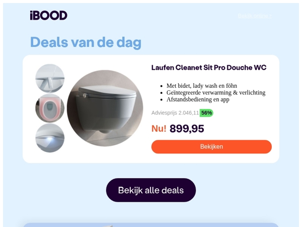 Nu: Laufen Cleanet Sit Pro Douche WC voor 899,95