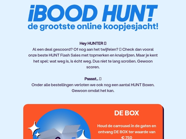 Elk uur een BOX t.w.v. €750 in de carrousel! 📦