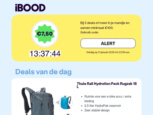 Nu: Thule Rail Hydration Pack Rugzak 18 L voor slechts 69,95