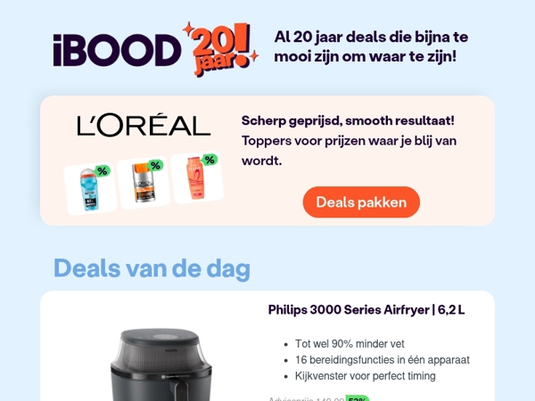 Nu: Philips 3000 Series Airfryer | 6,2 L voor 69,95