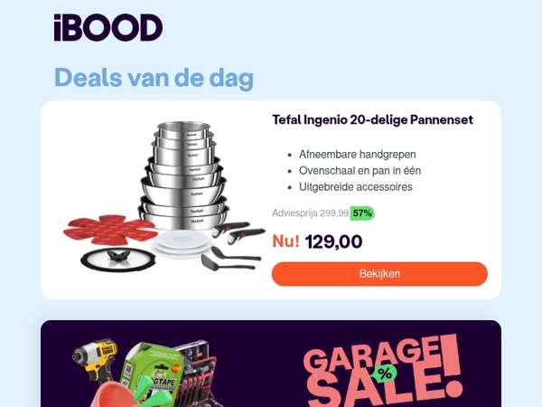 Nu: Tefal Ingenio 20-delige Pannenset voor slechts 129,00
