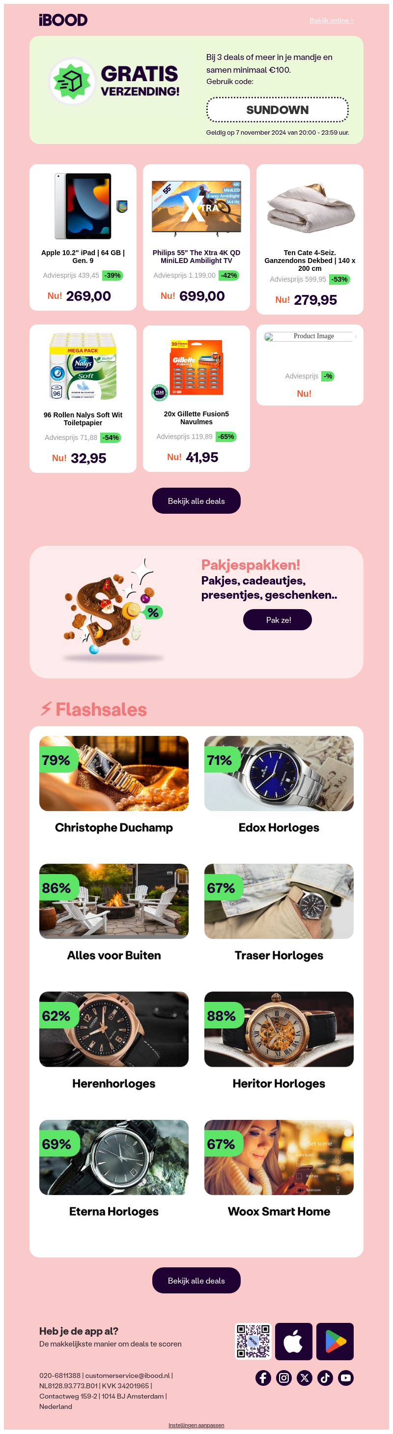 💙GRATIS BEZORGING bij 3 deals & meer dan €100 met code SUNDOWN 💙GRATIS BEZORGING bij 3 deals & meer dan €100 met code SUNDOWN