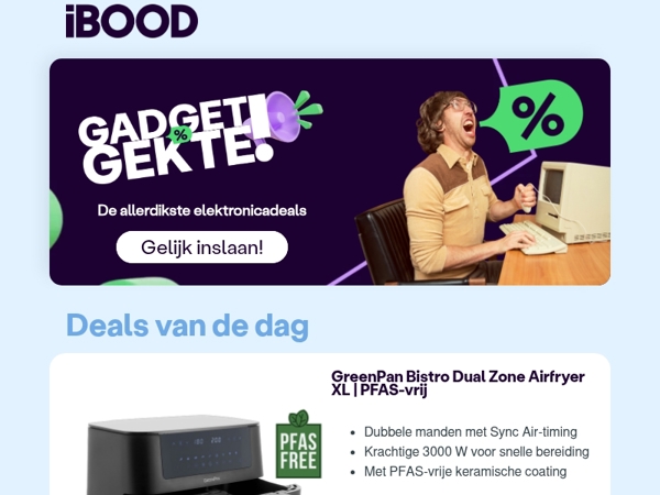 Nu: GreenPan Bistro Dual Zone Airfryer XL | PFAS-vrij voor 69,95