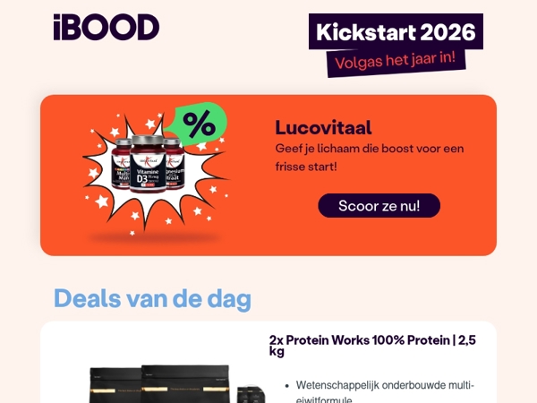 Nu: 2x Protein Works 100% Protein | 2,5 kg voor slechts 34,95 !