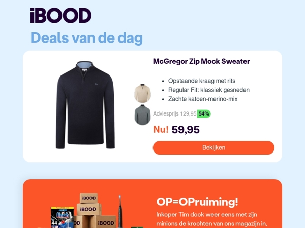 Nu: McGregor Zip Mock Sweater voor slechts 59,95 !