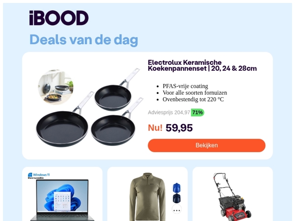 Nu: Electrolux Keramische Koekenpannenset | 20, 24 & 28cm voor 59,95