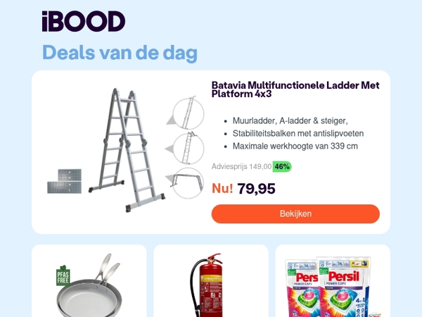 Nu: Batavia Multifunctionele Ladder Met Platform 4x3 voor 79,95
