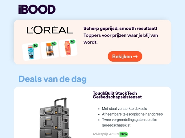 Nu: ToughBuilt StackTech Gereedschapskistenset voor 299,95