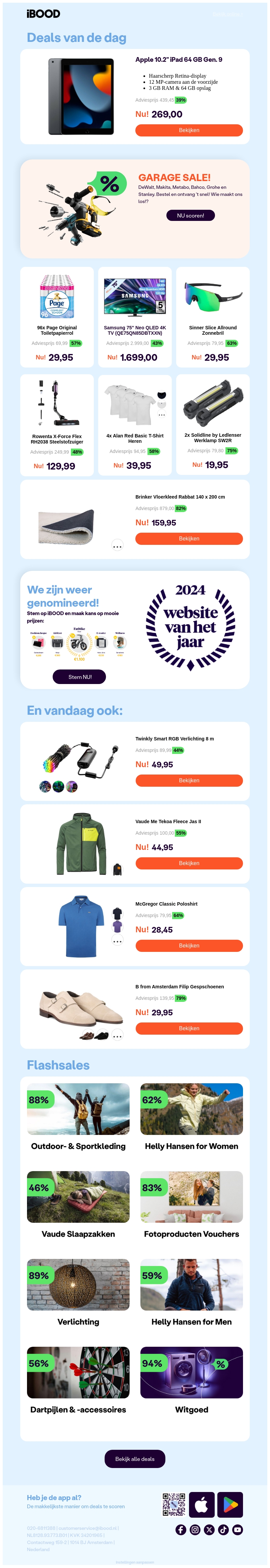 NU: Apple 10.2" iPad 64 GB Gen. 9 | Rowenta X-Force Flex RH2038 Steelstofzuiger | 4x Alan Red Basic T-Shirt Heren | NU: Apple 10.2" iPad 64 GB Gen. 9 | Rowenta X-Force Flex RH2038 Steelstofzuiger | 4x Alan Red Basic T-Shirt Heren |